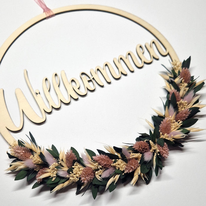Trockenblumen-kranz "Holz Hoop"