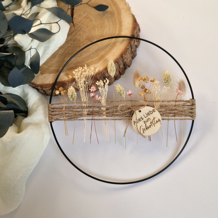 DIY-Set Trockenblumen-kranz zartrosa