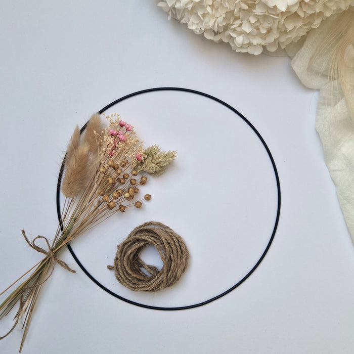 DIY-Set Trockenblumen-kranz zartrosa