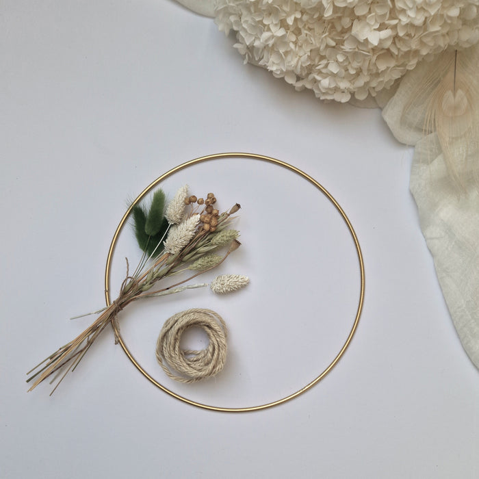 DIY-Set Trockenblumen-kranz grün